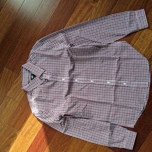 MENS H&M BUTTON DOWN RED WHITE AND BLACK